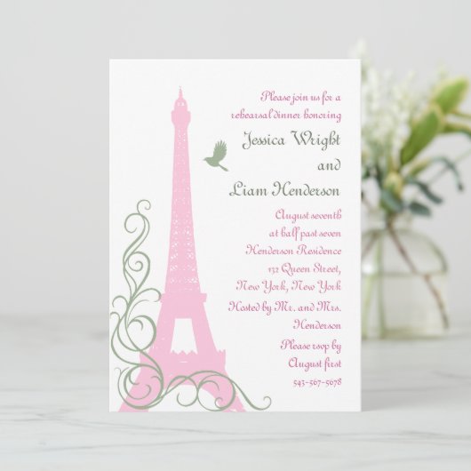 Love Birds Probe Dinner Einladung (Stehend Vorderseite)