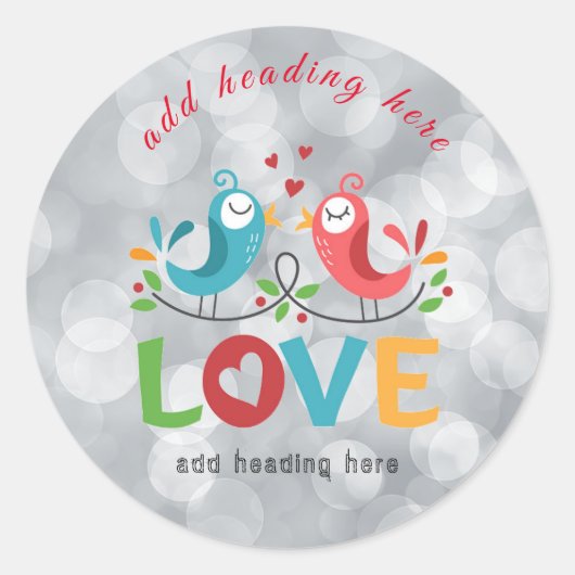 Love Birds Round Sticker (Vorderseite)