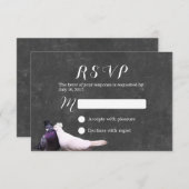 Love Birds Rustic Chalkboard Wedding RSVP (Vorne/Hinten)