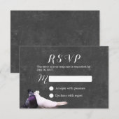 Love Birds Rustic Chalkboard Wedding RSVP Karte (Vorne/Hinten)
