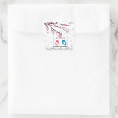 Love Birds Sakura Doppeltes Glück Hochzeit Quadratischer Aufkleber (Tasche)