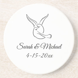 Love Birds Sandstone Coaster Getränkeuntersetzer