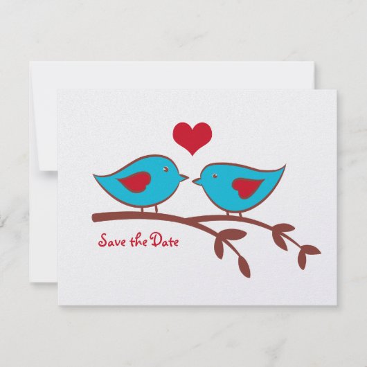 Love Birds Save the Date Einladung (Vorderseite)