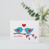 Love Birds Save the Date Einladung (Stehend Vorderseite)