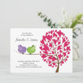 Love Birds Save the Date Karte (Stehend Vorderseite)