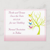 Love Birds Save the Date Postkarten (Rückseite)