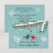 Love Birds Schneeflocken Schneeflocken Weihnachts  RSVP Karte (Vorne/Hinten)