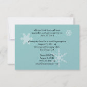 Love Birds Schneeflocken Schneeflocken Weihnachts  RSVP Karte (Rückseite)