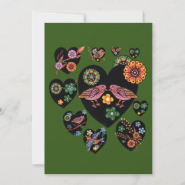 Love Birds Skandinavien Folk Art Valentine's Day Feiertagskarte