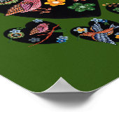 Love Birds Skandinavien Folk Art Valentine's Day Poster (Ecke)