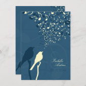 Love Birds Song Hochzeit Einladung (Vorne/Hinten)