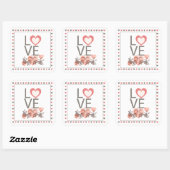 Love Birds Square Sticker (Blatt)