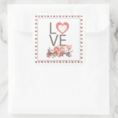 Love Birds Square Sticker (Tasche)