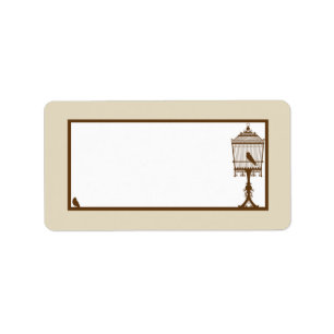 Love Birds Tan/Brown Wedding Mailing Label Adressaufkleber