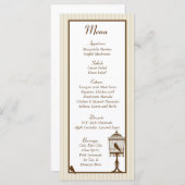 Love Birds Tan/Brown Wedding Menu Menükarte (Vorne/Hinten)