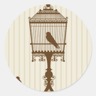 Love Birds Tan/Brown Wedding Umschlag Aufkleber