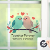Love Birds Together Forever Valentinstag Wedding Fensteraufkleber (Zuhause)