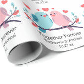Love Birds Together Forever Valentinstag Wedding Geschenkpapier (Rolleneckpunkt)