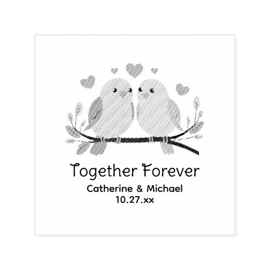 Love Birds Together Forever Valentinstag Wedding Permastempel (Design)