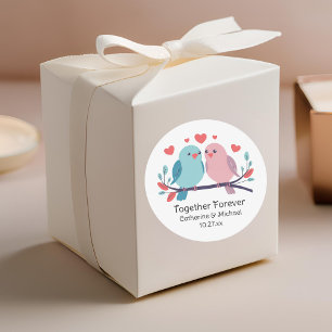 Love Birds Together Forever Valentinstag Wedding Runder Aufkleber