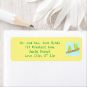 Love Birds Two Parakeets Address Labels (Insitu)