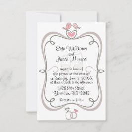 Love Birds und Champagner Einladung