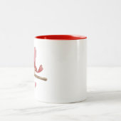 Love Birds Valentine Zweifarbige Tasse (Mittel)