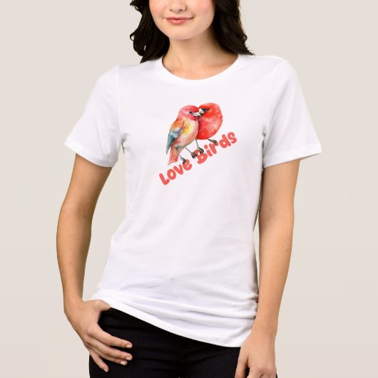 Love Birds Valentines Tri-Blend Shirt (Vorderseite)