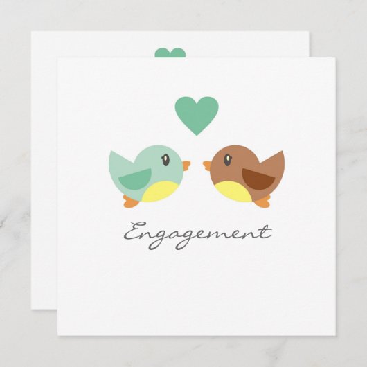 Love Birds Verlobung Einladung Ankündigung (Vorne/Hinten)