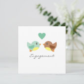 Love Birds Verlobung Einladung Ankündigung (Stehend Vorderseite)