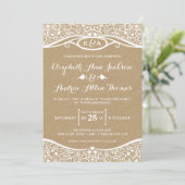 Love Birds Vine Muster Hochzeit Einladung (Stehend Vorderseite)