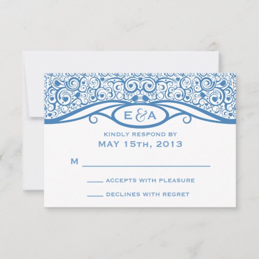 Love Birds Vine Pattern R.S.V.P. RSVP Karte (Vorderseite)