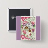 Love Birds Vintag Valentine's Day Button Button (Vorne & Hinten)