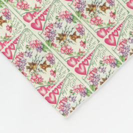 Love Birds Vintag Valentinstag Fleece Blanket