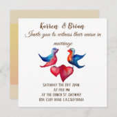 Love Birds Watercolor Einladung (Vorne/Hinten)