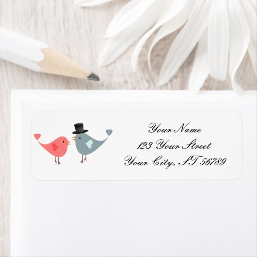 Love Birds Wedding Aditation Label (Insitu)