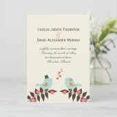 Love Birds Wedding Ankündigung (Stehend Vorderseite)