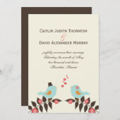 Love Birds Wedding Ankündigung (Vorne/Hinten)