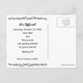 Love Birds Wedding Cake Kiss Save the Date Ankündigungspostkarte (Rückseite)