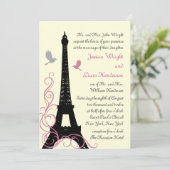 Love Birds Wedding Invitation (off white) Einladung (Stehend Vorderseite)