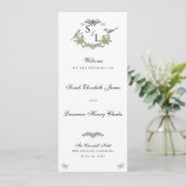 Love Birds Wedding Program Card (Stehend Vorderseite)