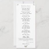 Love Birds Wedding Program Card (Rückseite)