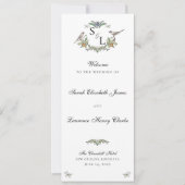 Love Birds Wedding Program Card (Vorderseite)