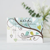 Love Birds Wedding RSVP (Stehend Vorderseite)