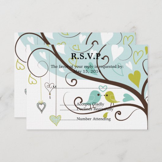 Love Birds Wedding RSVP (Vorne/Hinten)