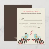Love Birds Wedding RSVP Card Karte (Vorne/Hinten)