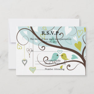 Love Birds Wedding RSVP Karte