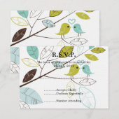 Love Birds Wedding RSVP Karte (Vorne/Hinten)