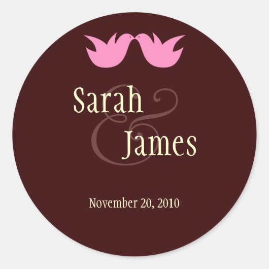 Love Birds Wedding Sticker (Vorderseite)