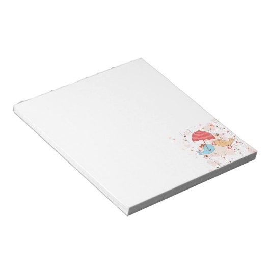 Love Birds Wedding Valentines Notizblock (angewinkelt)